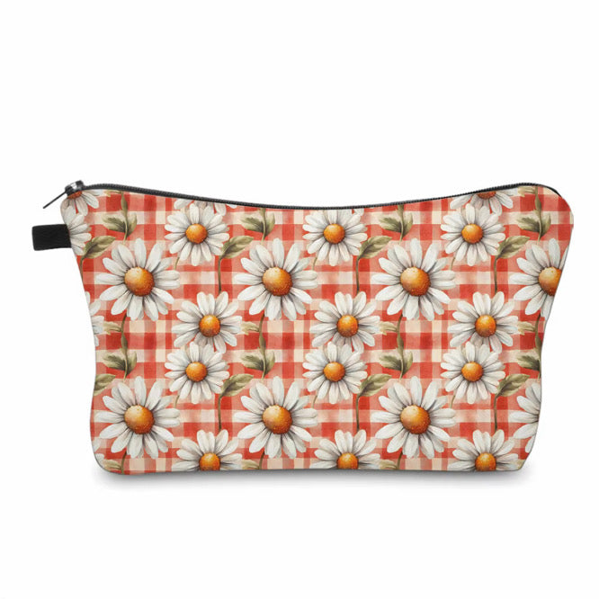 Pouch - Floral Orange Gingham Daisy