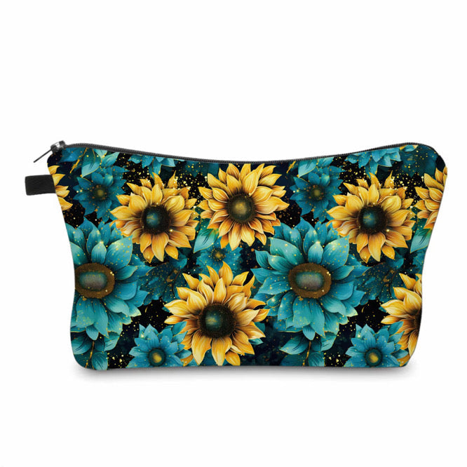 Pouch - Floral, Sunflower Teal & Yellow