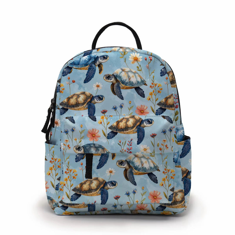Mini Backpack - Floral Turtle