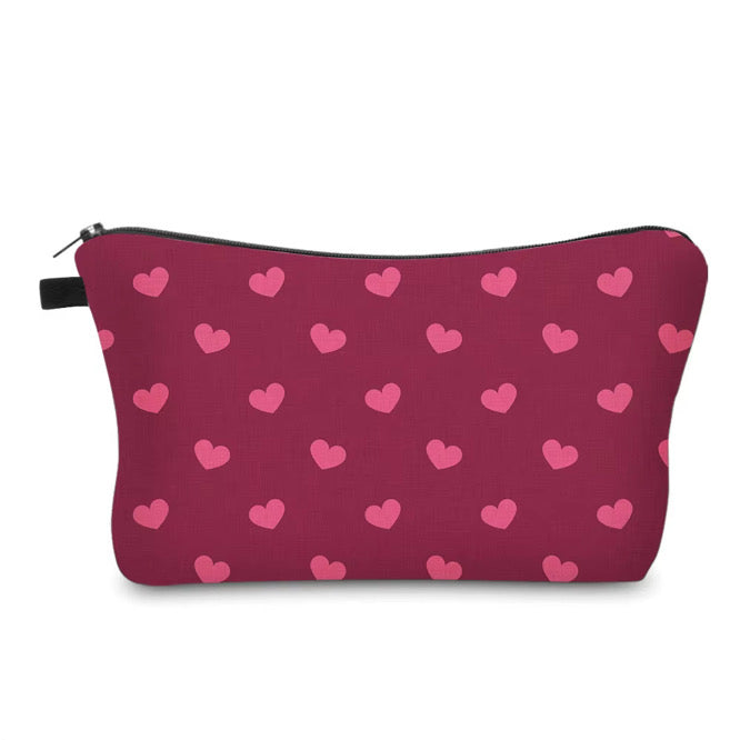 Pouch - Heart, Maroon Dark Pink