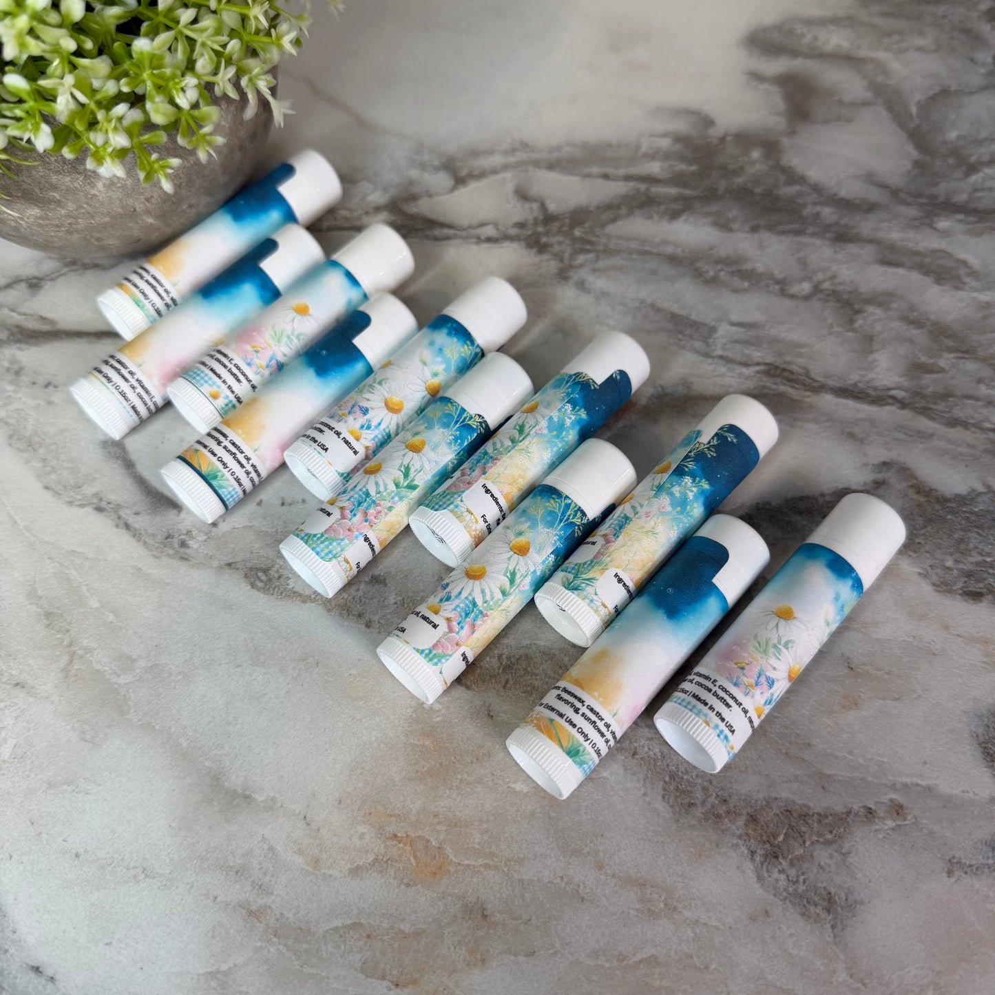 Lip Balm - Ombré Daisy Gingham Floral