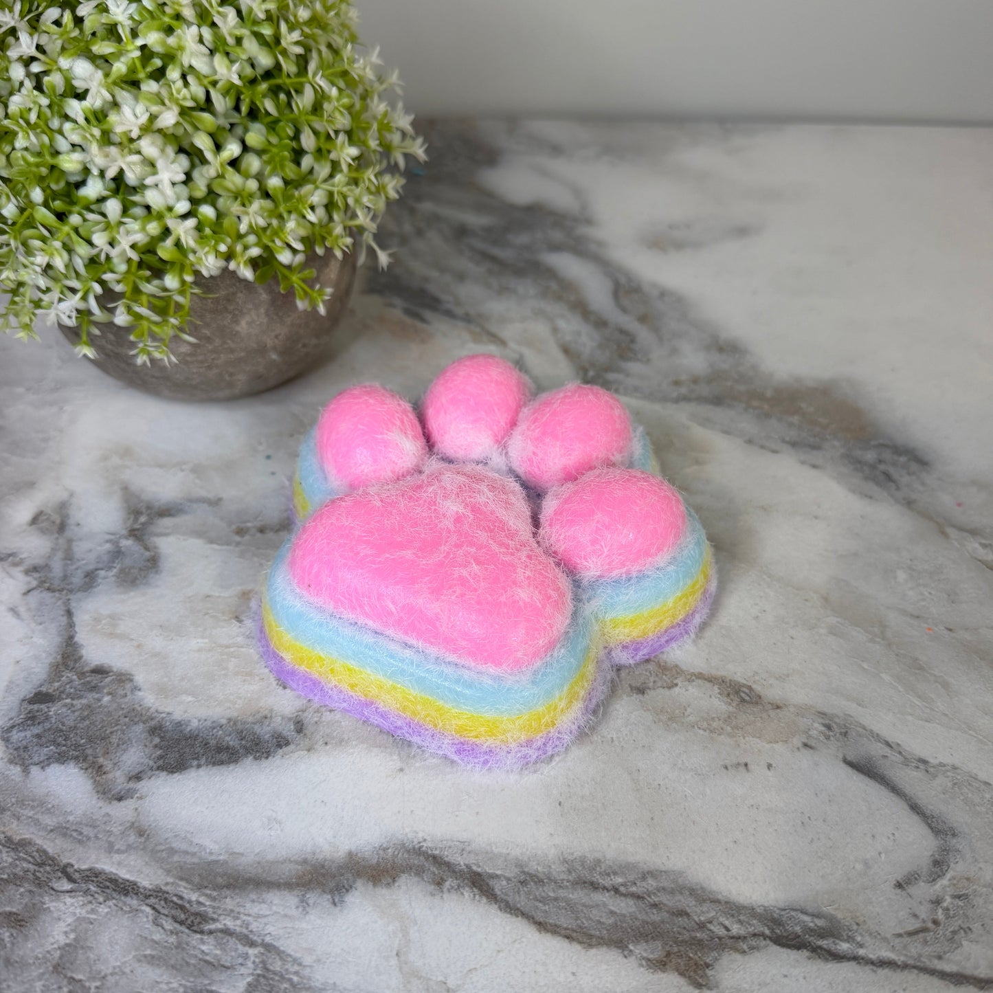Squishy Toy - Giant Paw Taba - Rainbow Pink Paw
