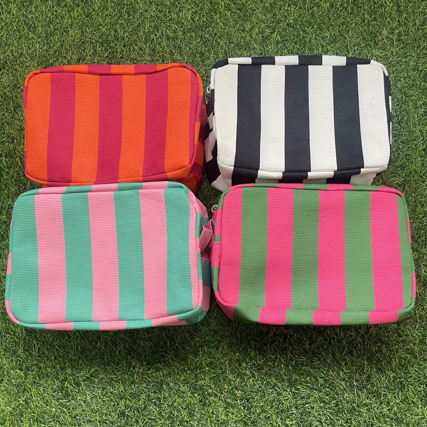 Canvas Stripe Travel Pouch