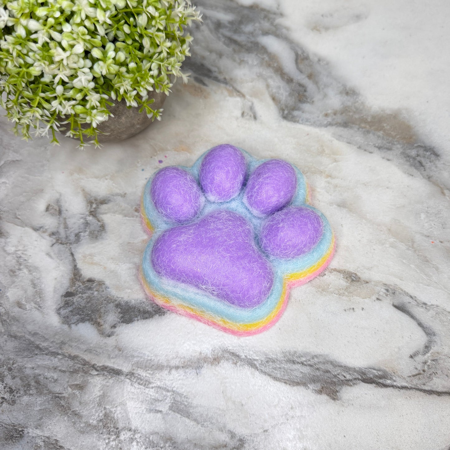 Squishy Toy - Giant Paw Taba - Rainbow Purple Paw