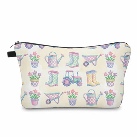 Pouch - Floral Tractor Boots Watering Can Checkered