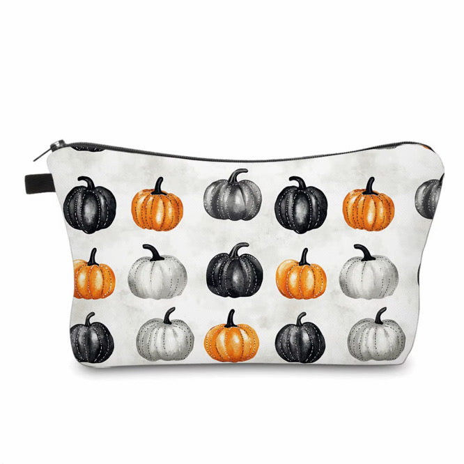 Pouch - Halloween Fall - Black Grey Orange Pumpkin
