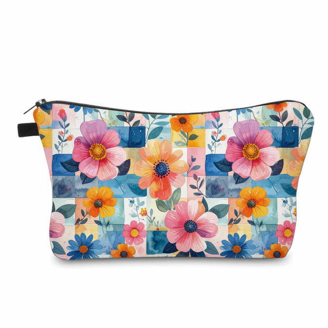 Pouch - Floral Bright Checkered