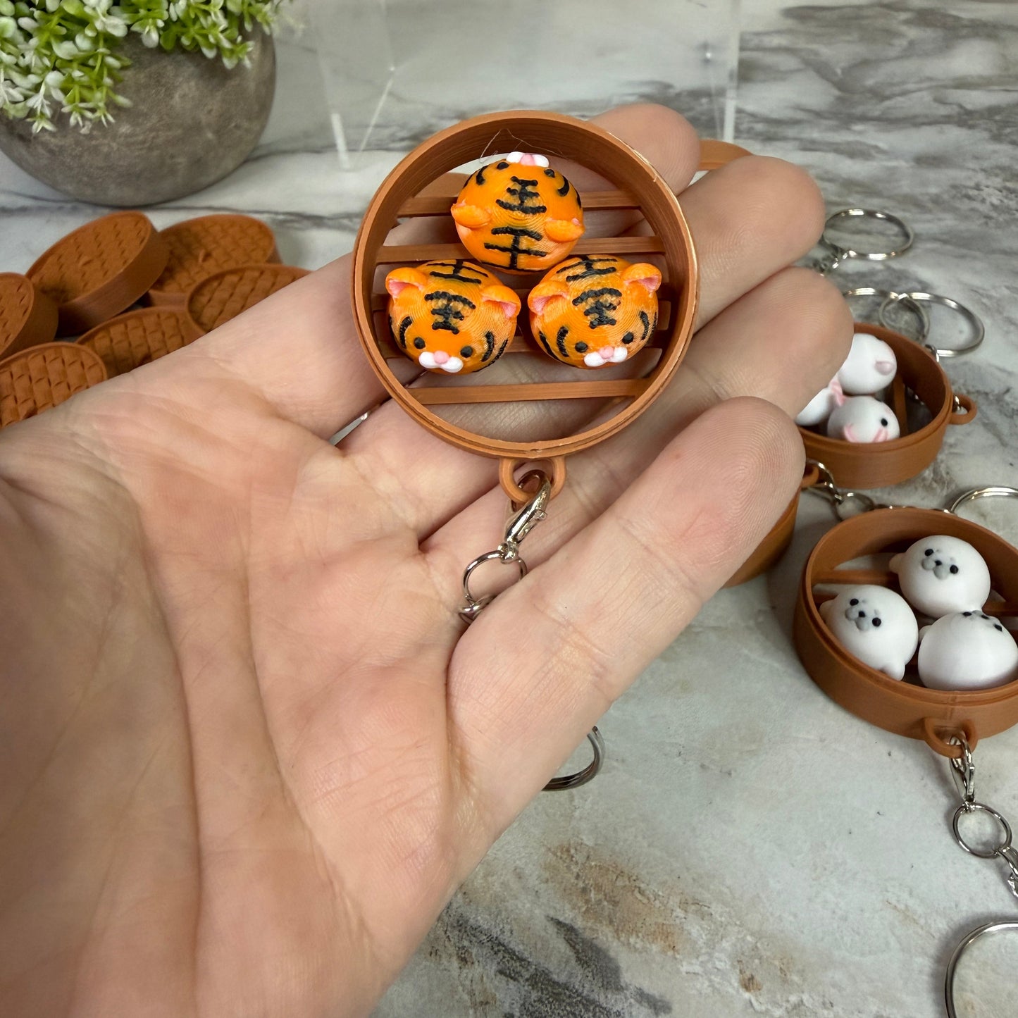 Keychain Figurine - Animal Dumpling Trio