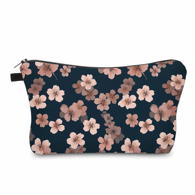 Pouch - Floral Navy Pink Cherry Blossom