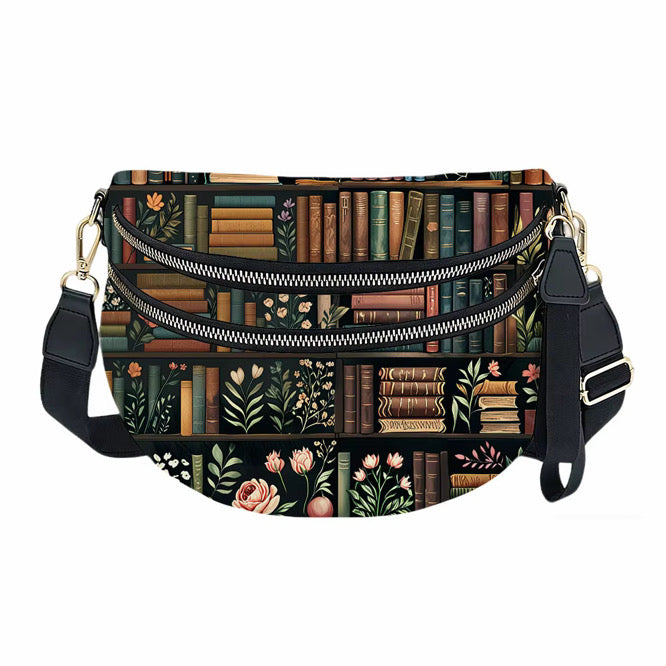 The Roni Nylon Crossbody - Book Shelf Floral Rose