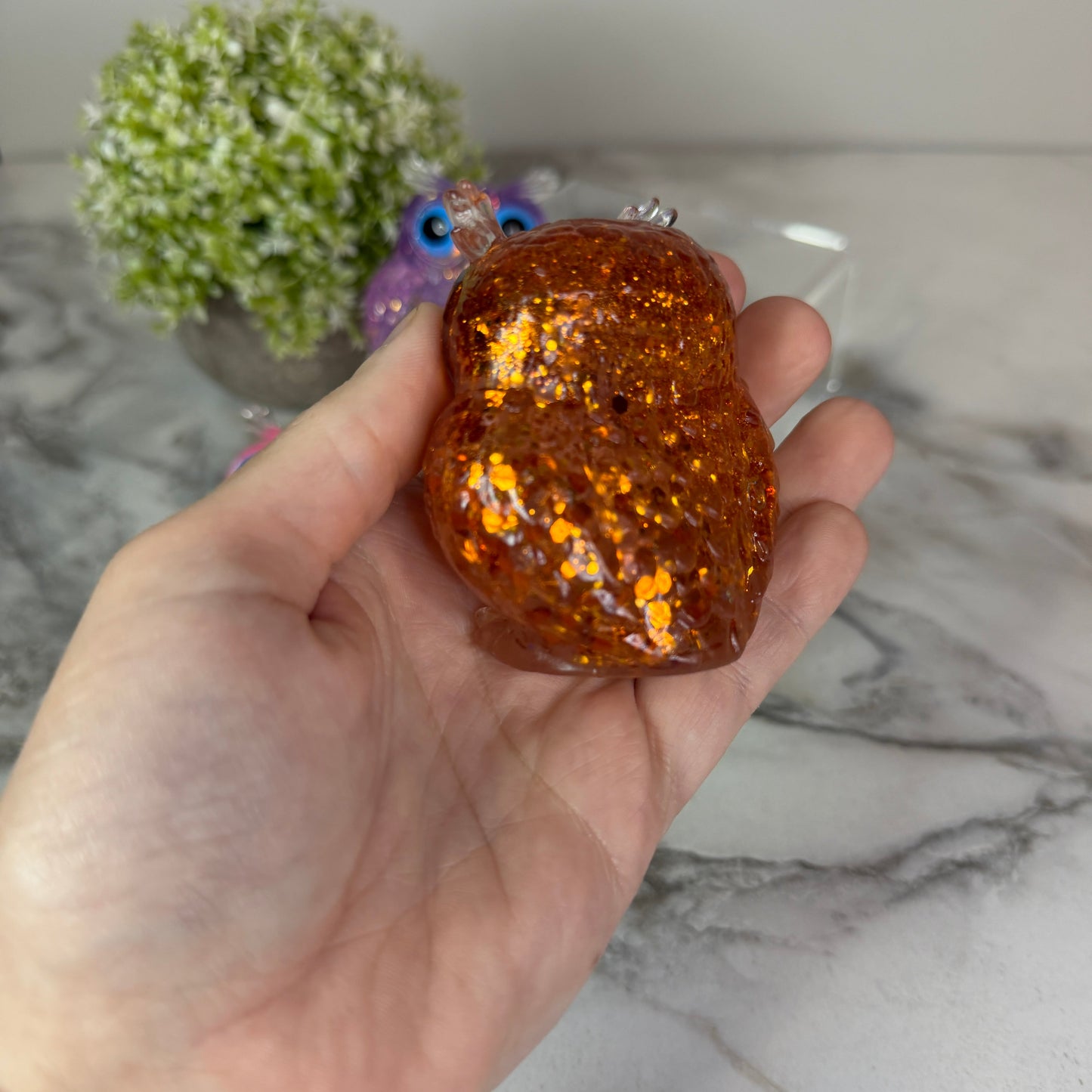 Squishy Toy - Owl, Glitter