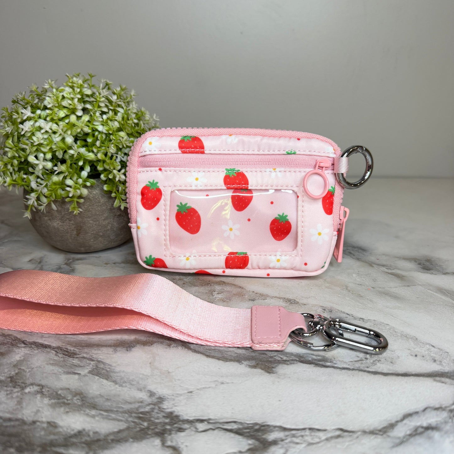 Rue - Nylon Wristlet Wallet - Pink Strawberry