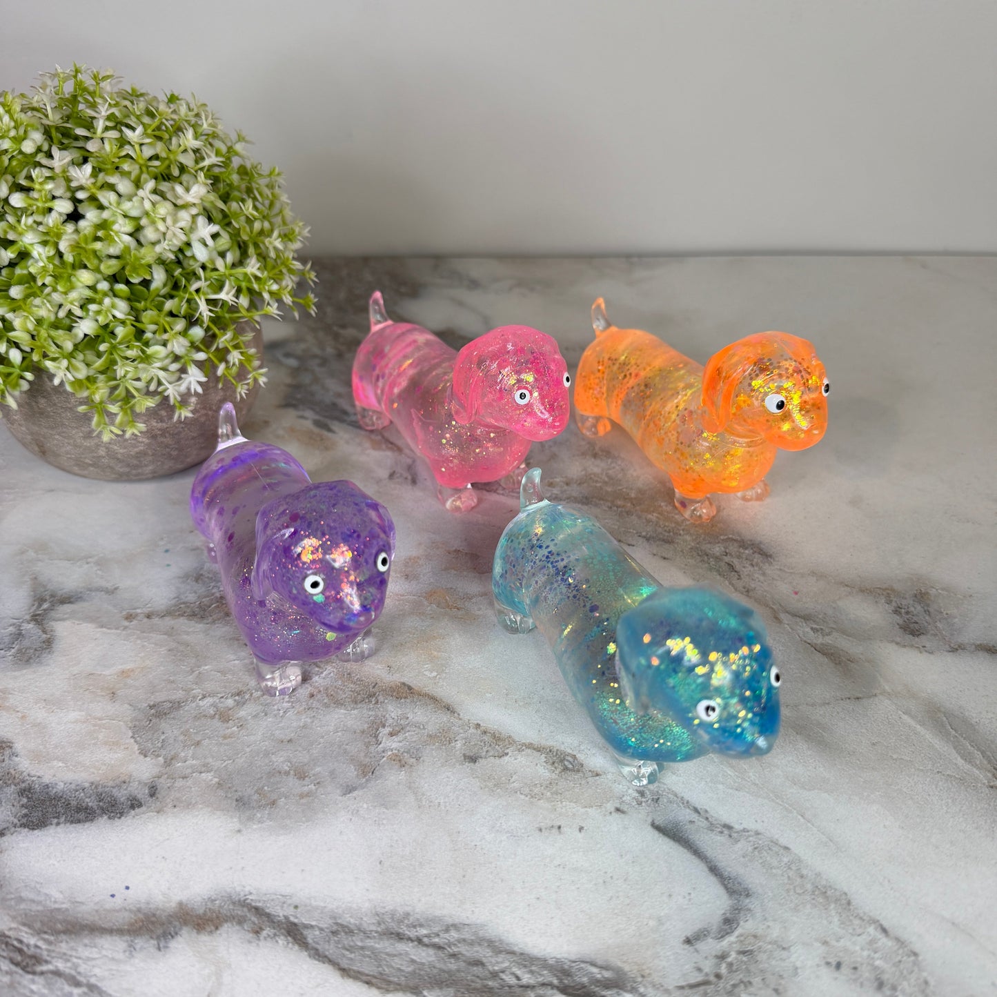 Squishy Toy - Glitter Weiner Dog
