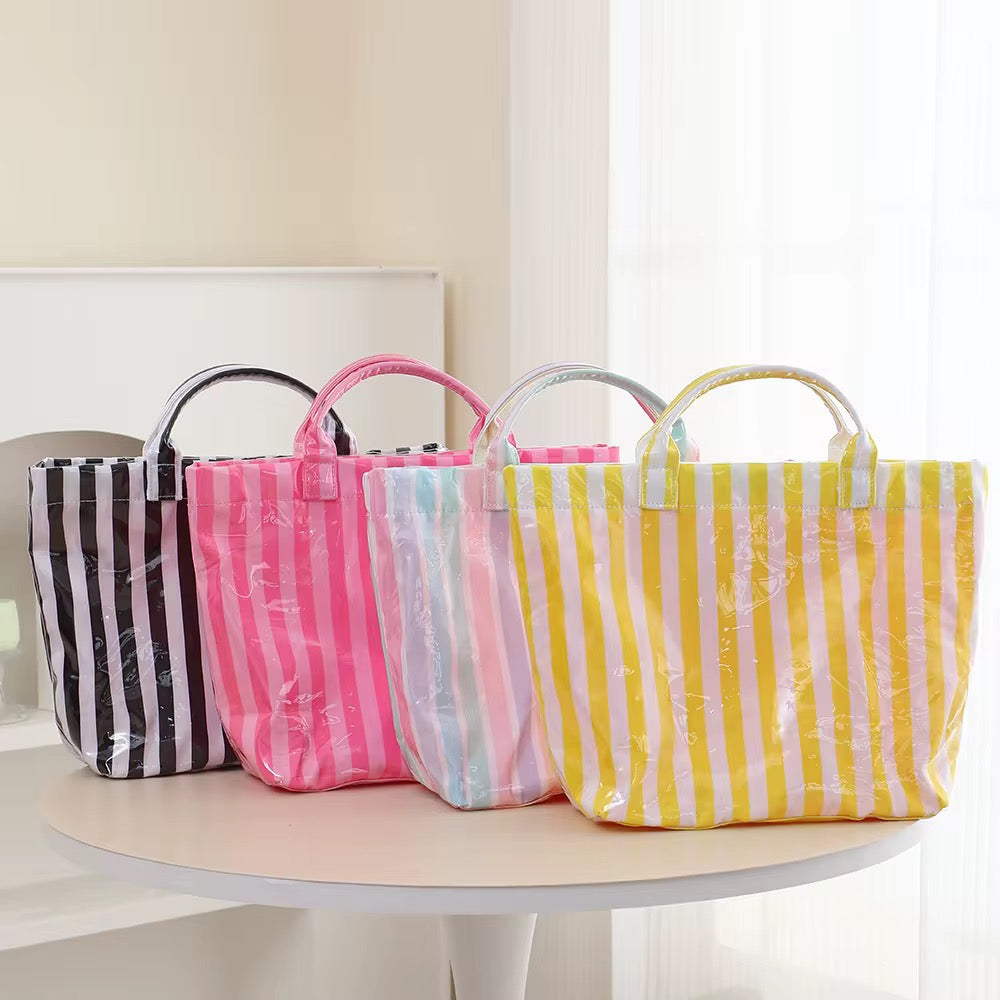 April Vinyl Tote Bag - Stripes