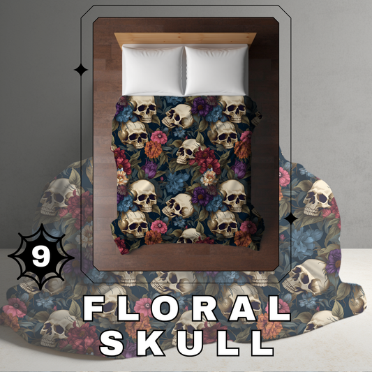 Blanket Halloween #9 - Floral Skull - PREORDER ends 7/25