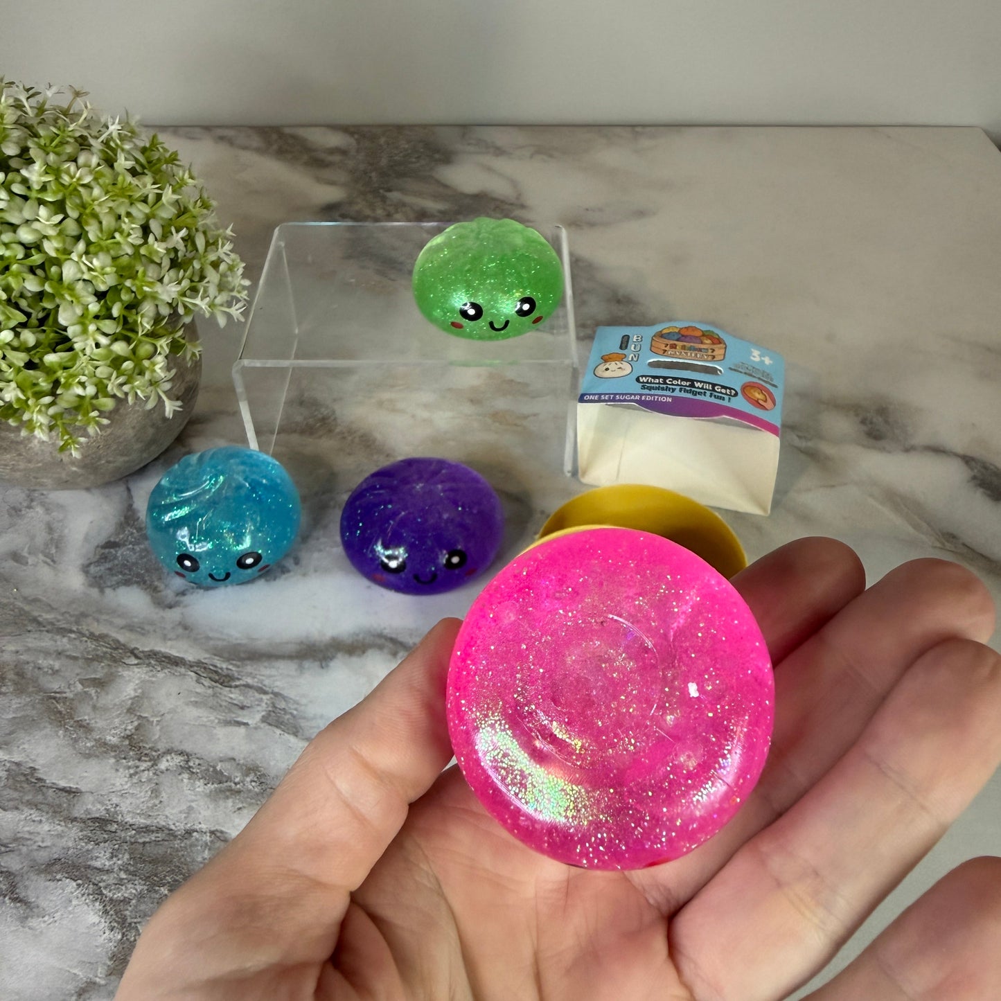 Squishy Toy - Mini Dumpling, Slow Gel Glitter, Single Item