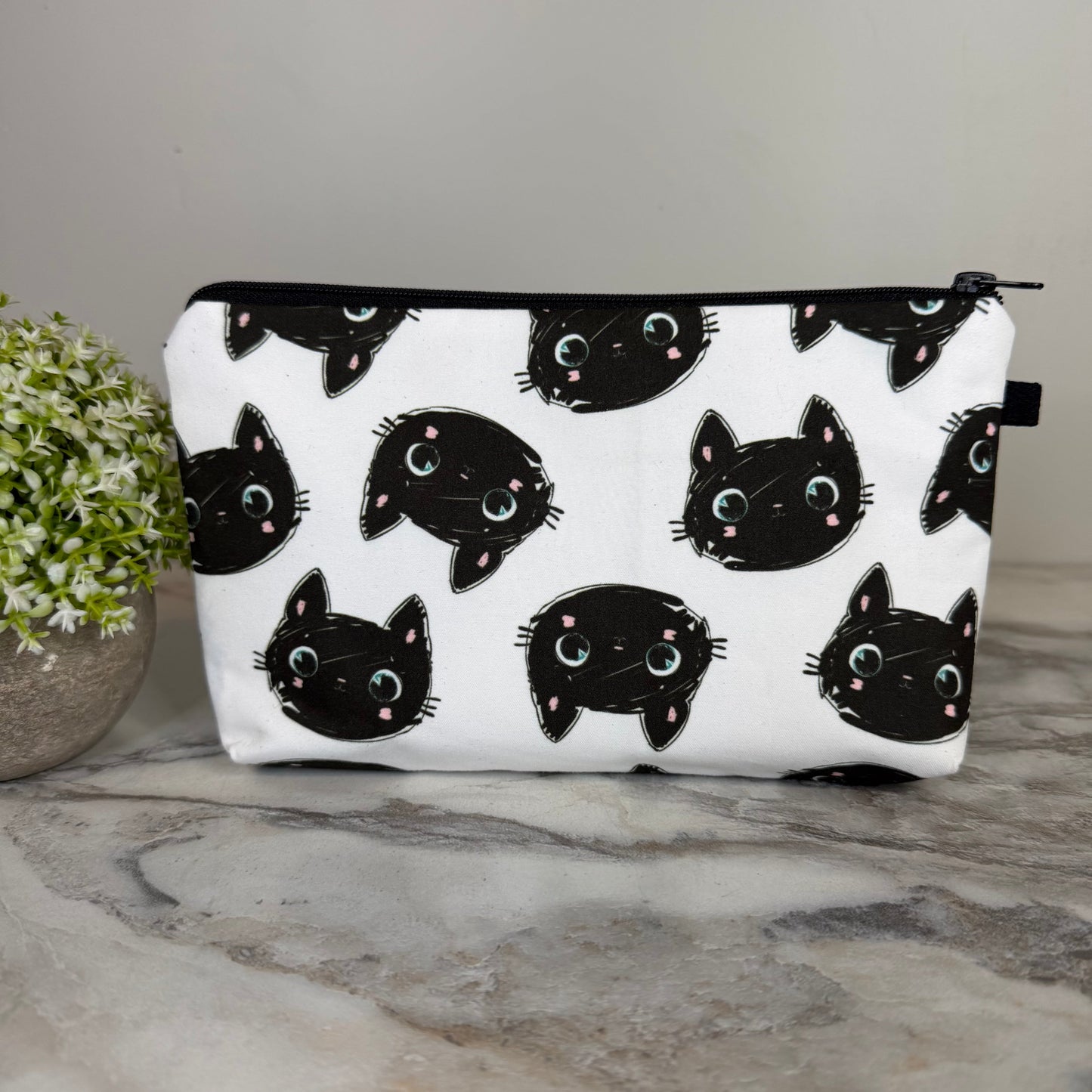 Pouch - Cat, Black Cat Heads