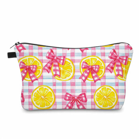 Pouch - Plaid Gingham Lemon Bow