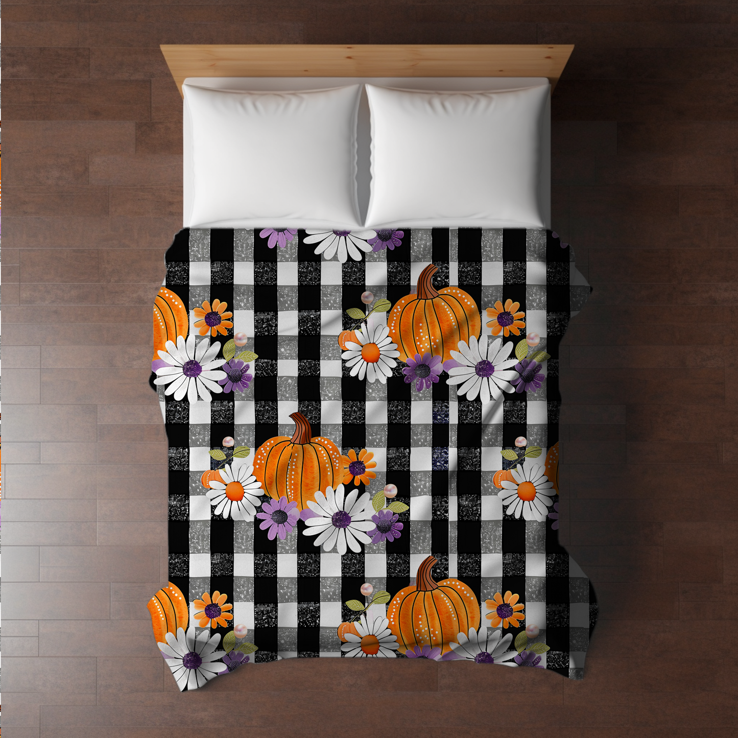 Blanket Halloween #37 - Plaid Pumpkin Floral - PREORDER ends 7/25