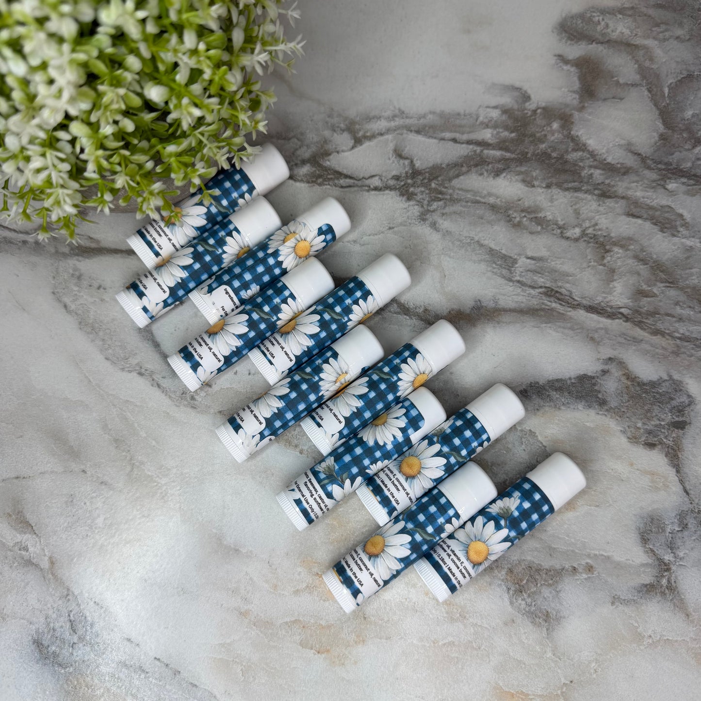 Lip Balm - Daisy Blue Gingham