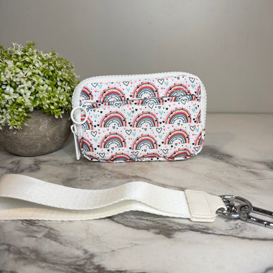 Rue - Nylon Wristlet Wallet - Rainbow Heart