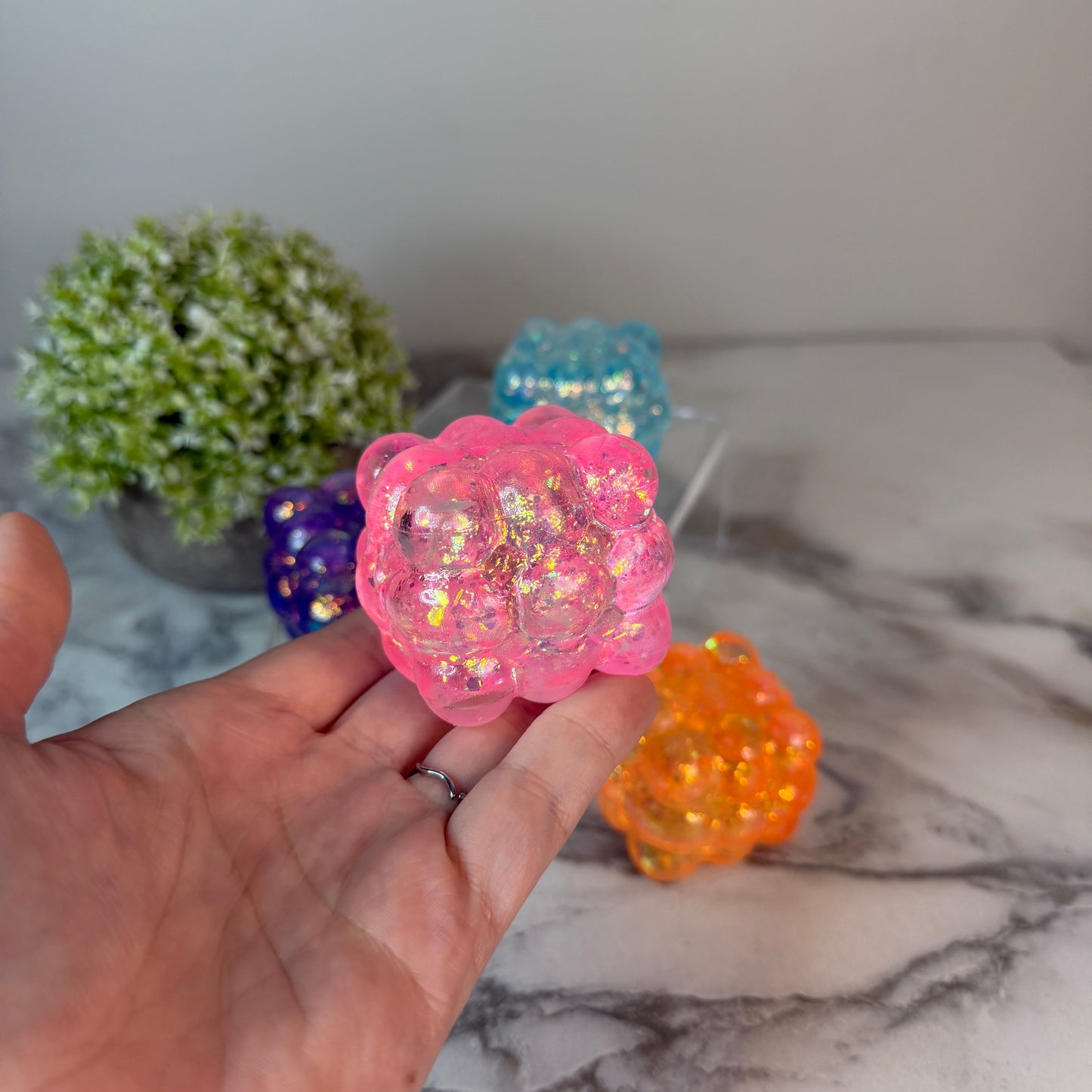Squishy Toy - Smooth Nine Cube, Glitter