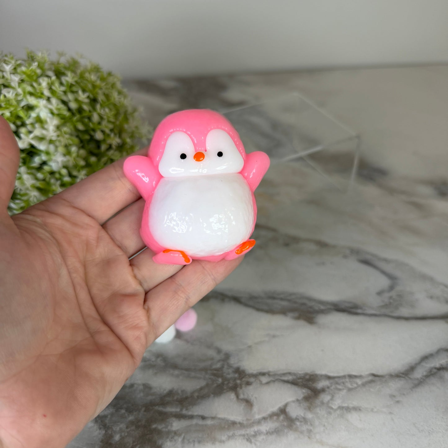 Squishy Toy - Penguin + Pom Pom