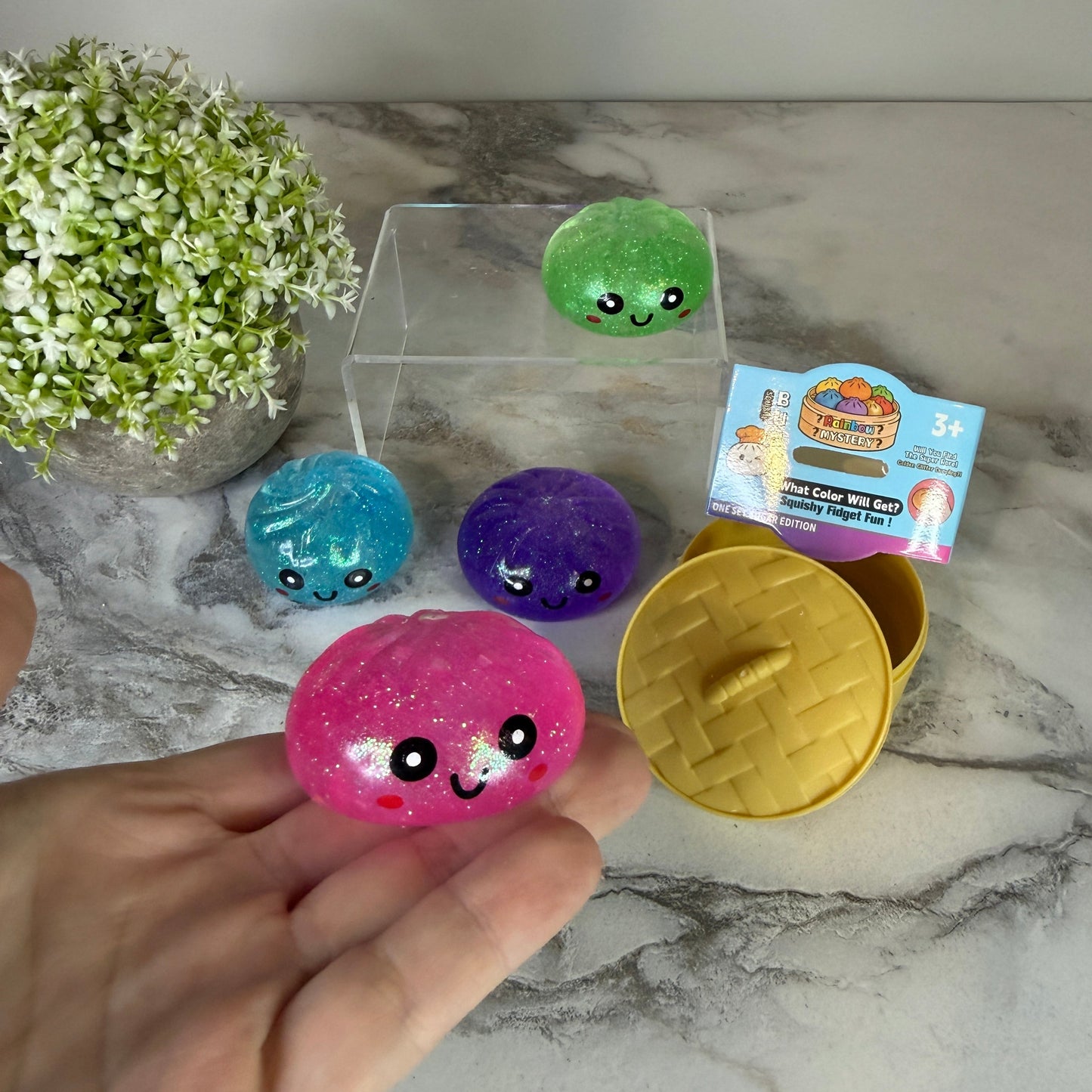 Squishy Toy - Mini Dumpling, Slow Gel Glitter, Single Item