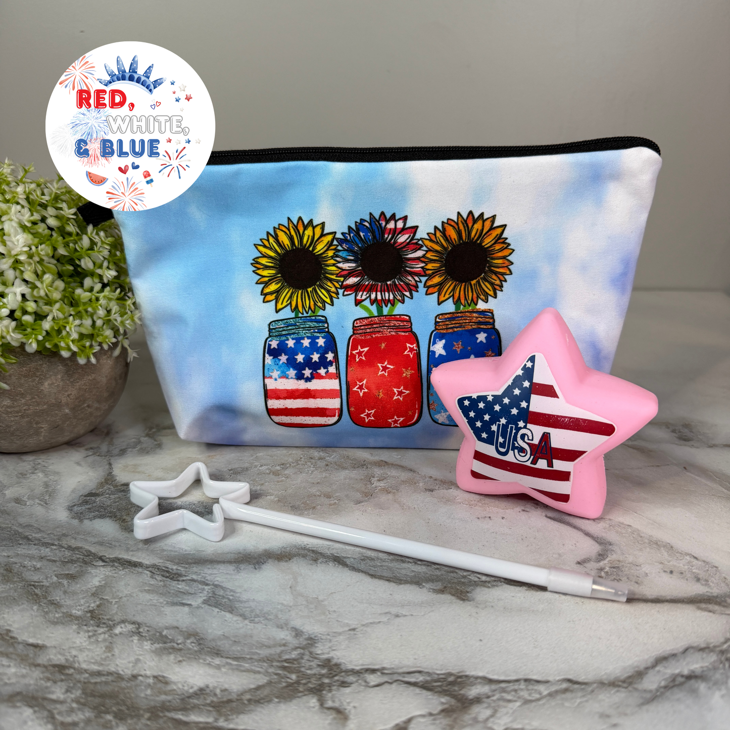 Bundled Set - America Mason Jar Sunflower