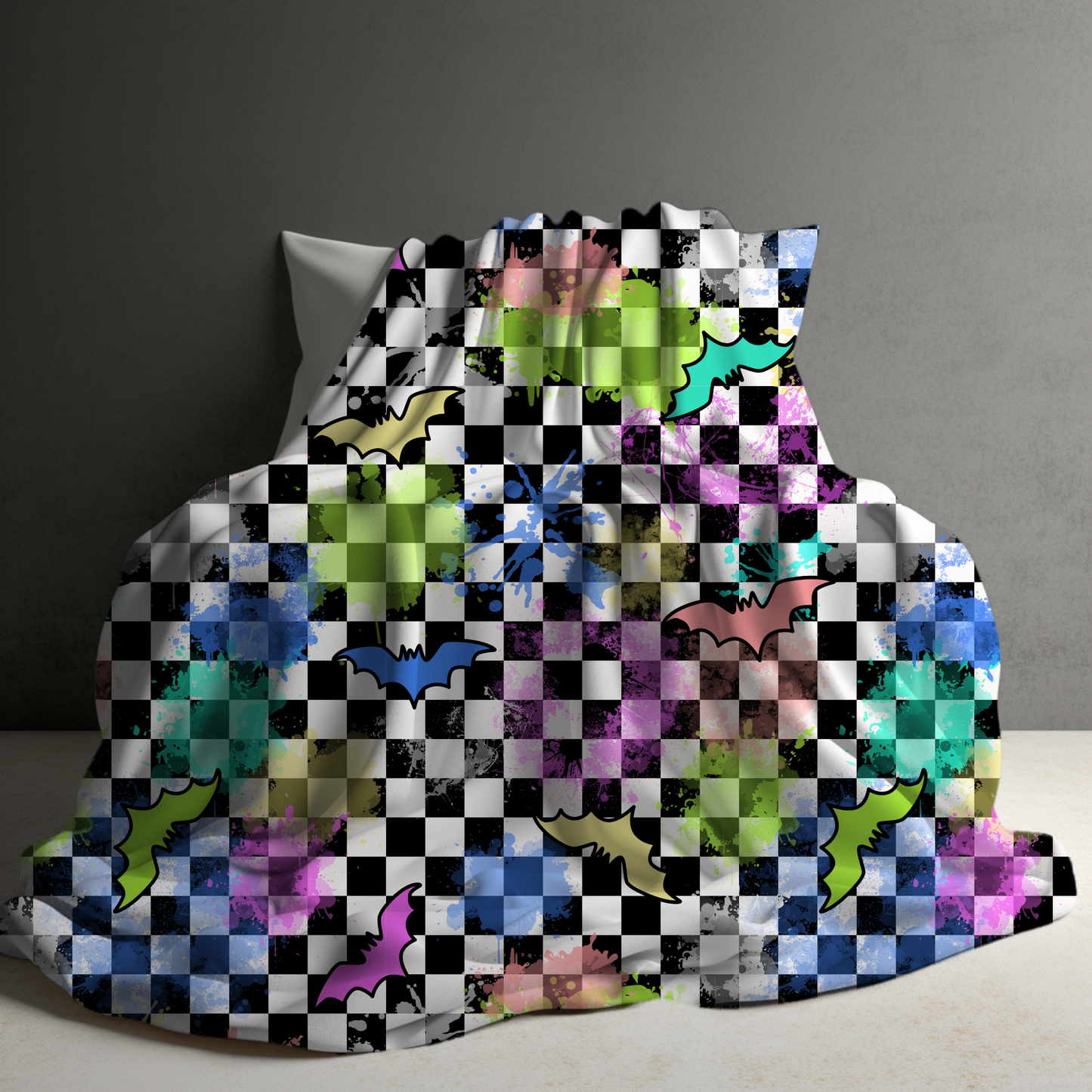 Blanket Halloween #24 - Rainbow Bat Checker - PREORDER ends 7/25