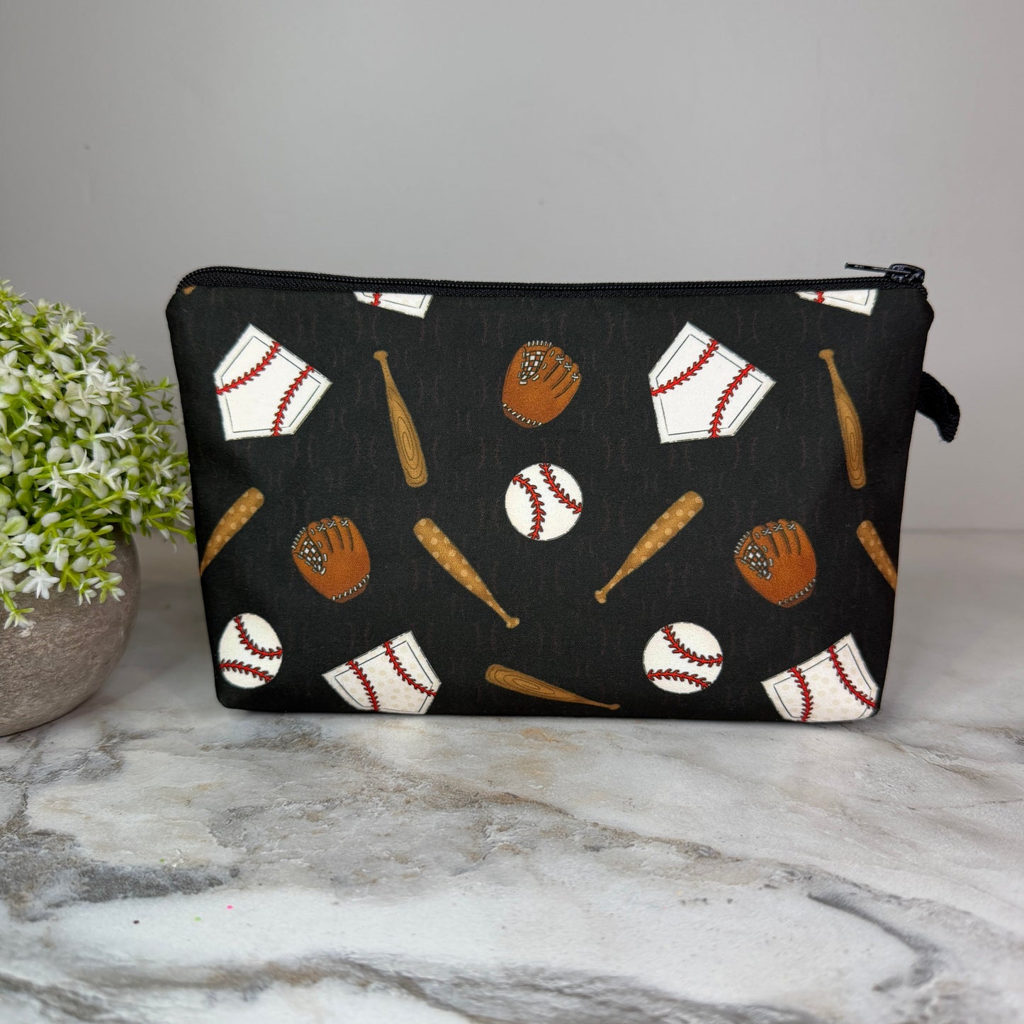 Pouch - Baseball on Black