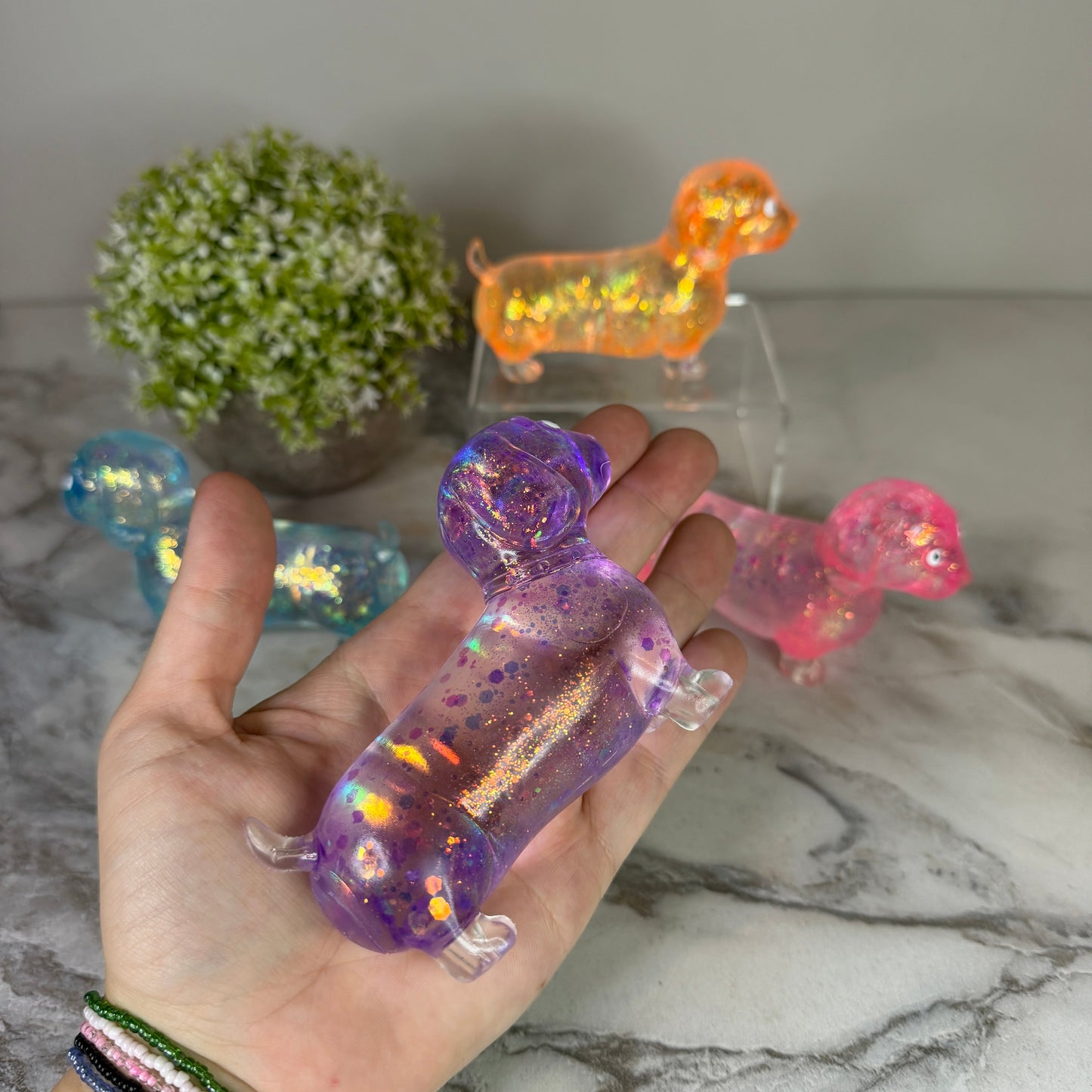 Squishy Toy - Glitter Weiner Dog