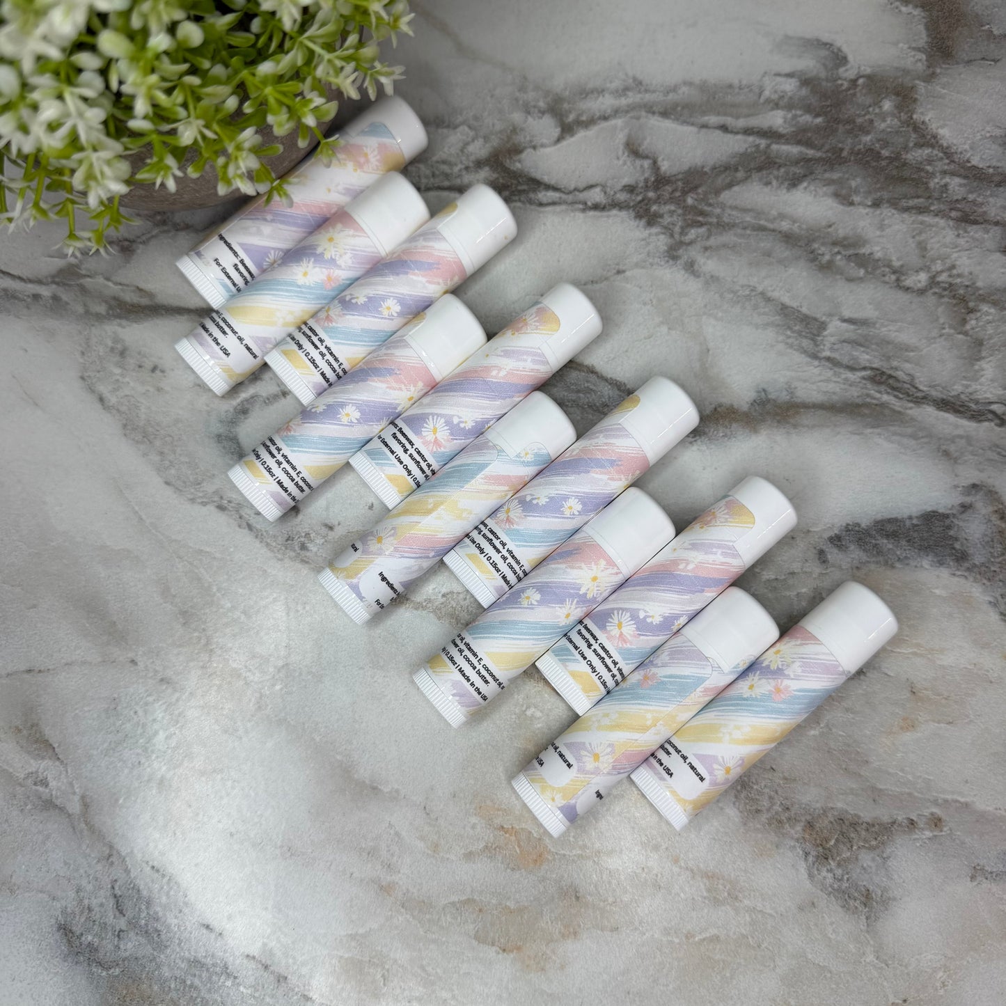 Lip Balm - Stripe Floral Daisy