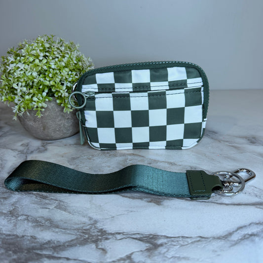Rue - Nylon Wristlet Wallet - Olive Check