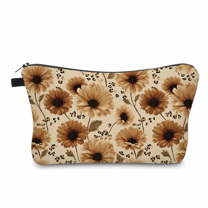 Pouch - Floral Animal Print Brown Sand