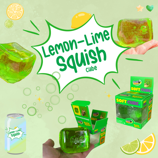 Squishy Toy - Soda Cube - Lemon-Lime Squish