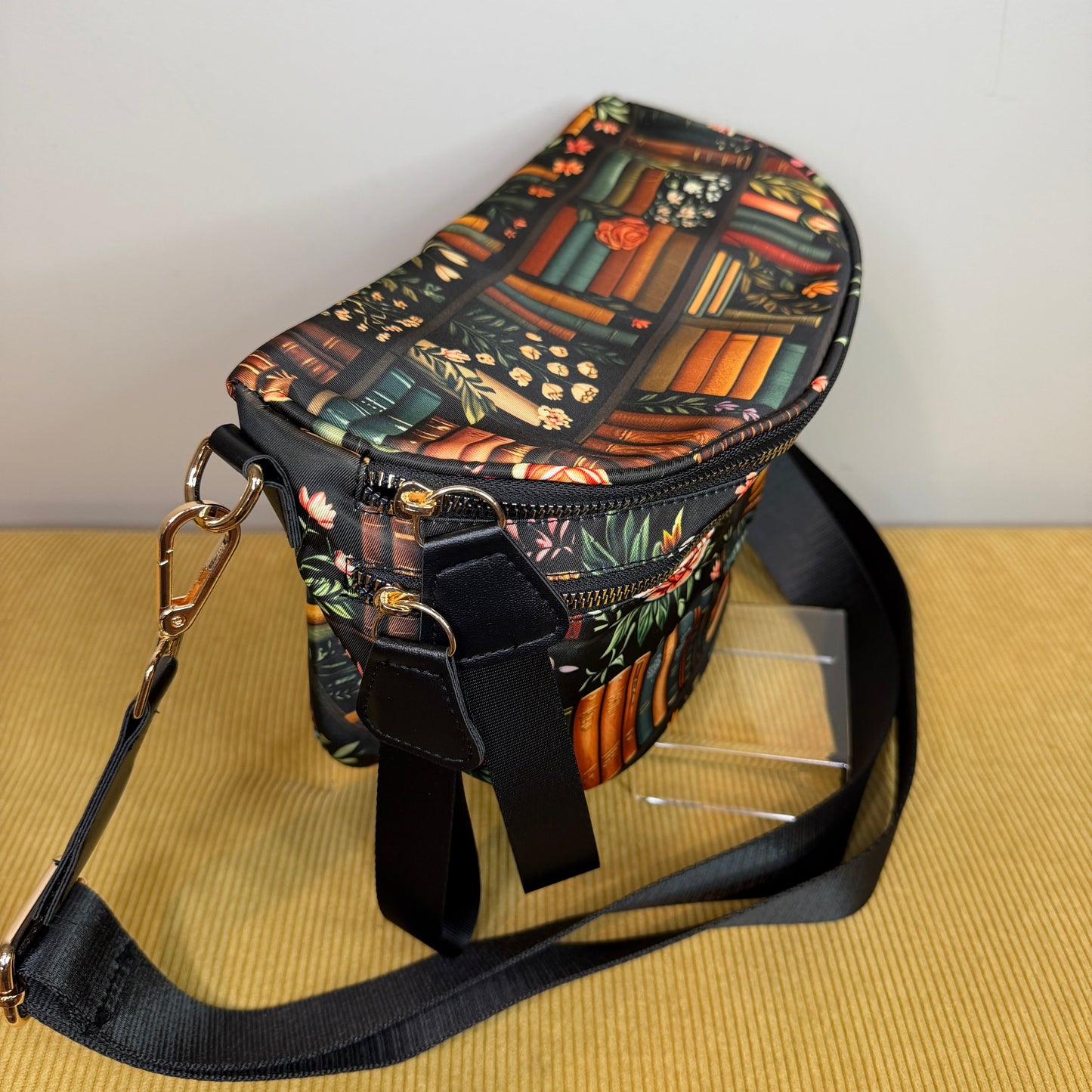 The Roni Nylon Crossbody - Book Shelf Floral Rose