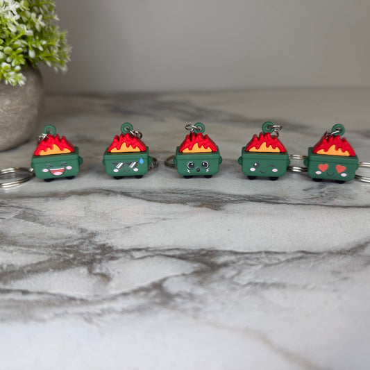 Keychain Figurine - Dumpster Fire Cute Faces