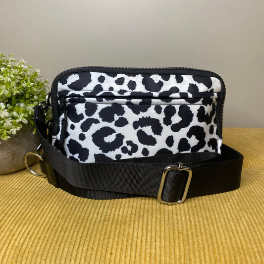 Remi - Nylon Crossbody Animal Print B&W - PREORDER