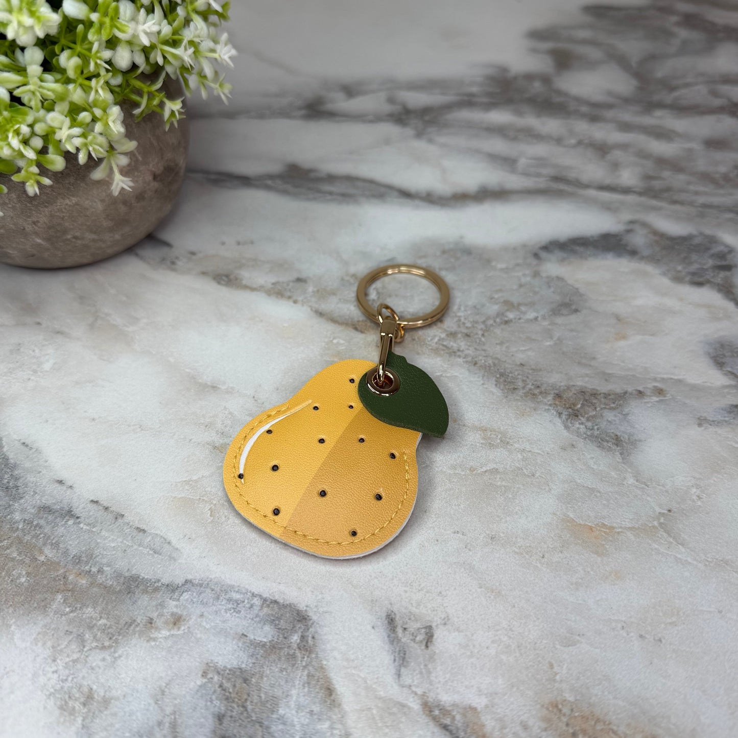 Keychain - Faux Leather Fruit