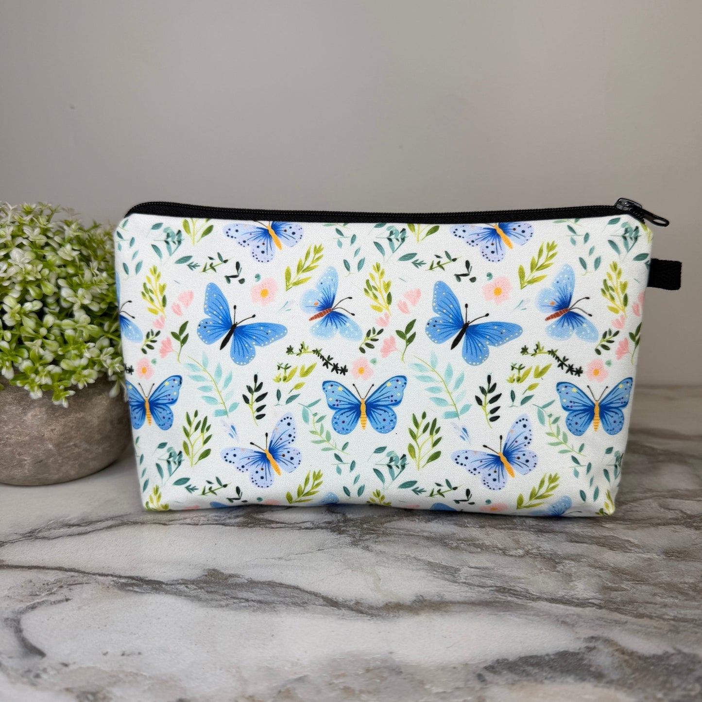 Pouch - Butterfly Floral Blue Green