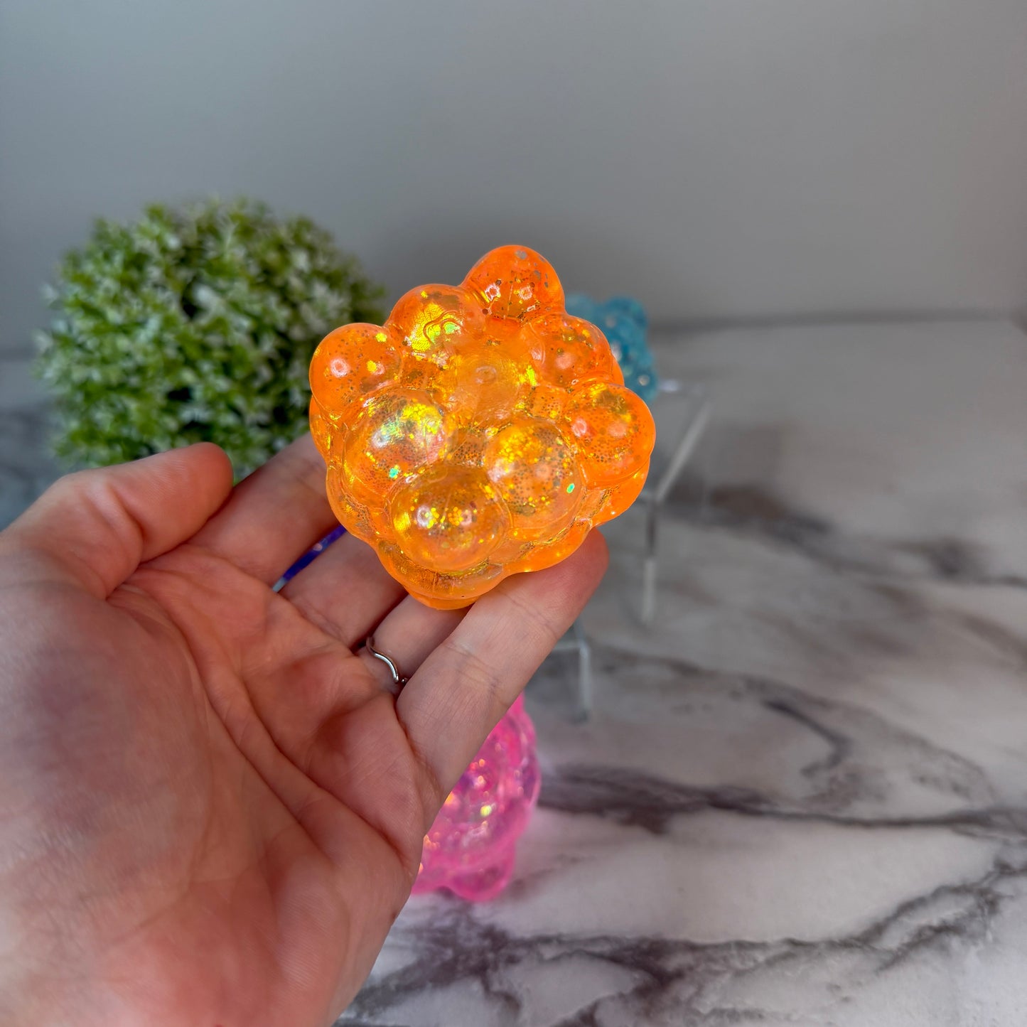 Squishy Toy - Smooth Nine Cube, Glitter