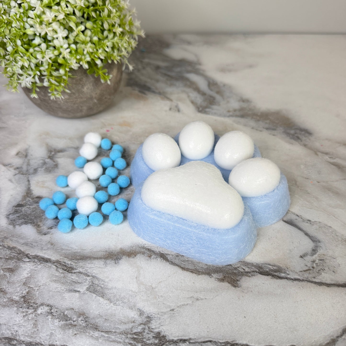 Squishy Toy - Giant Paw Taba - Blue White