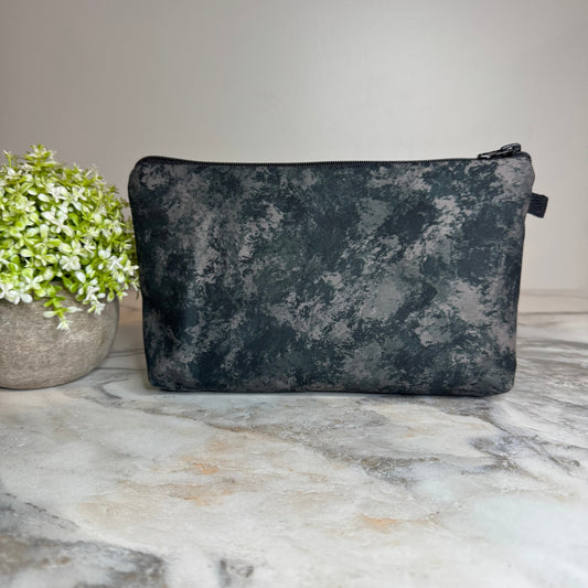 Pouch - Solid, Dark Grey Black Acid Wash