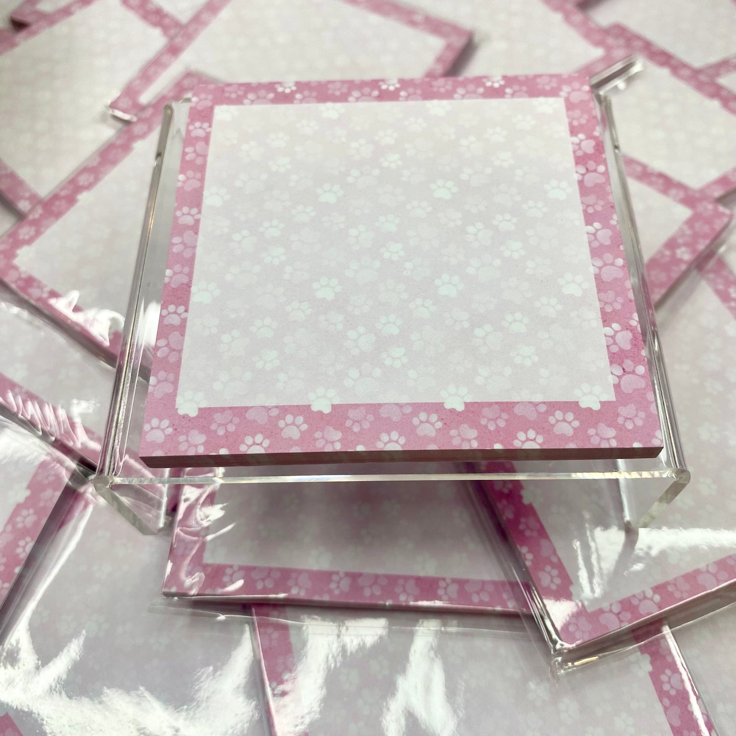 The Sticky Note Collection - Pink Dog Paw Prints