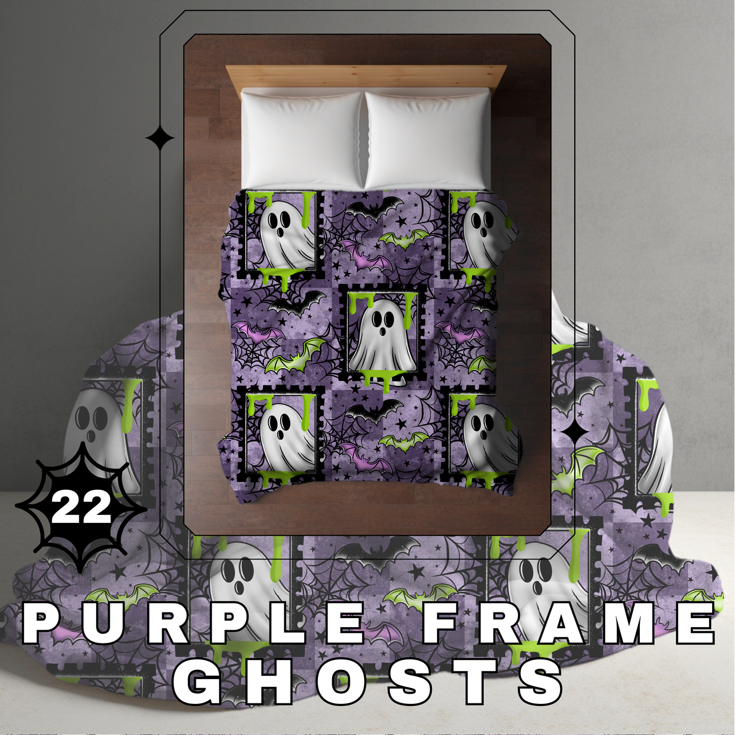 Blanket Halloween #22 - Purple Frame Ghosts - PREORDER ends 7/25
