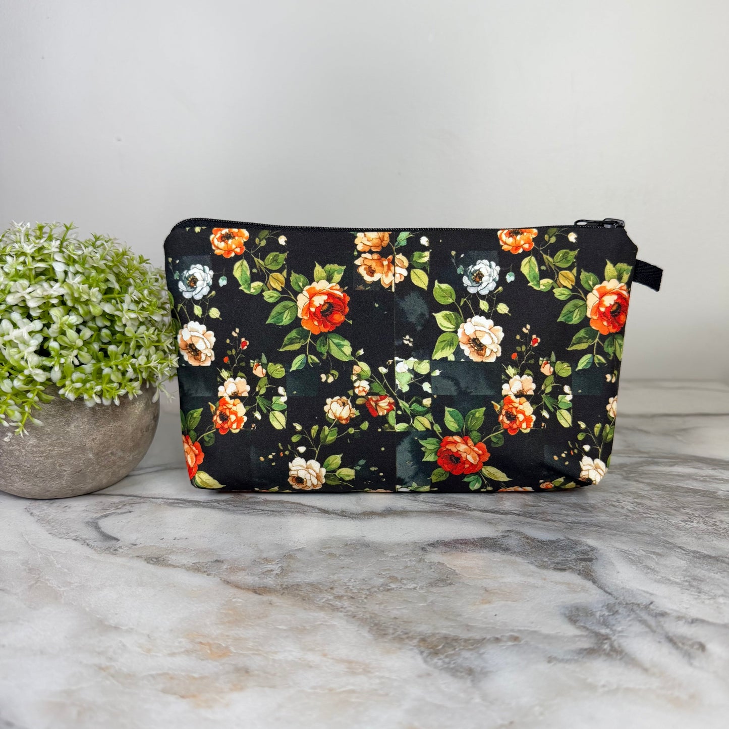 Pouch - Floral on Black