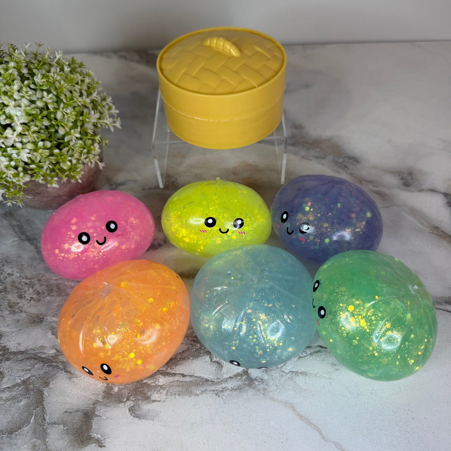 Squishy Toy - Viral Dumpling, Quick Squeeze Glitter - Mint