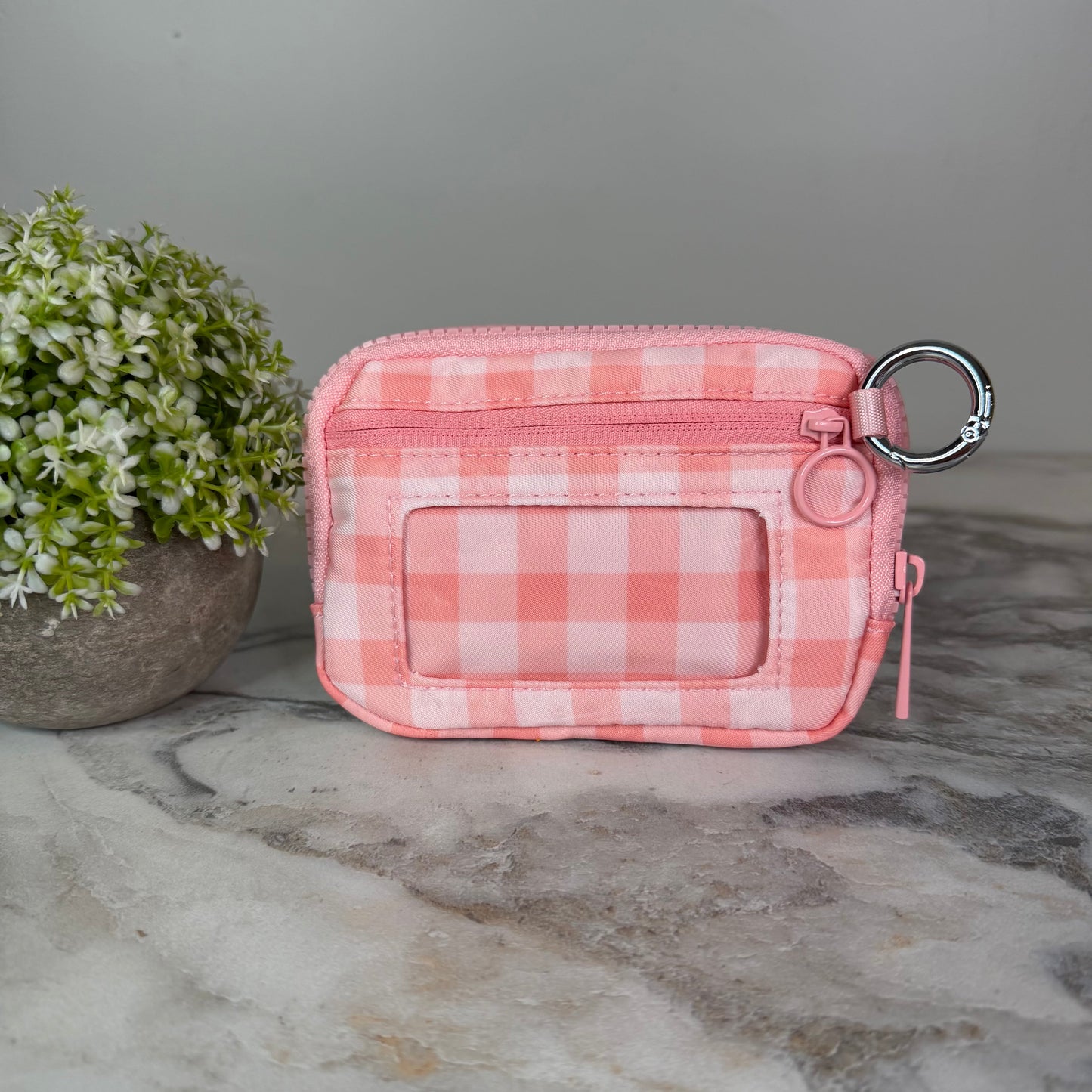 Rue - Nylon Wristlet Wallet - Pink Plaid