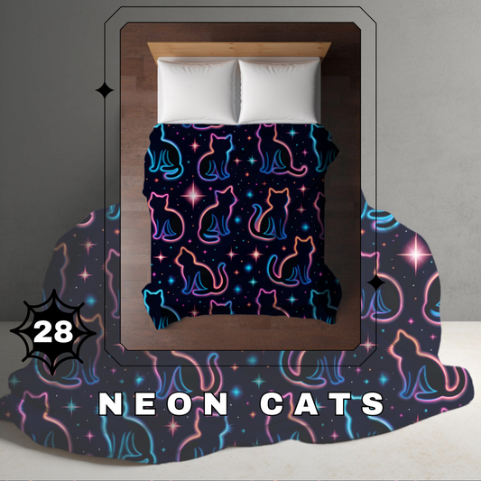 Blanket Halloween #28 - Neon Cats - PREORDER ends 7/25
